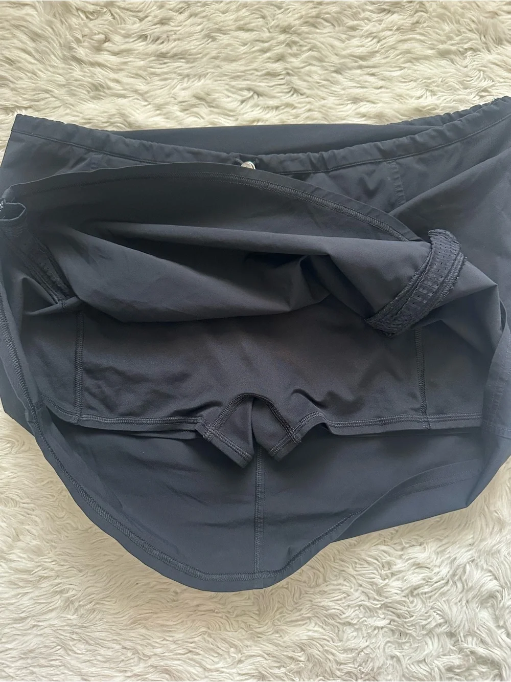 Alo Yoga In The Lead Skirt Mini Skort Adjustable Waistband Athleisure Black